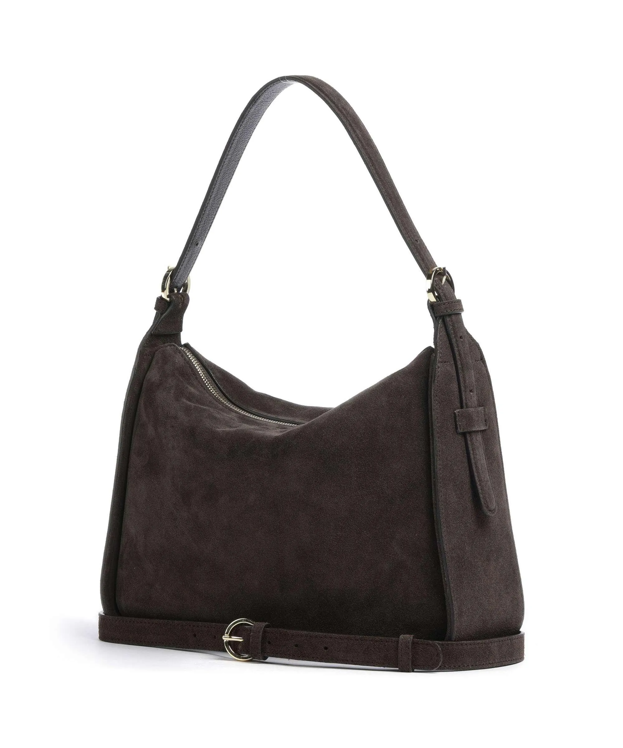  Abro Suede Best Friend Borsa hobo pelle bovina ruvida marrone scuro  