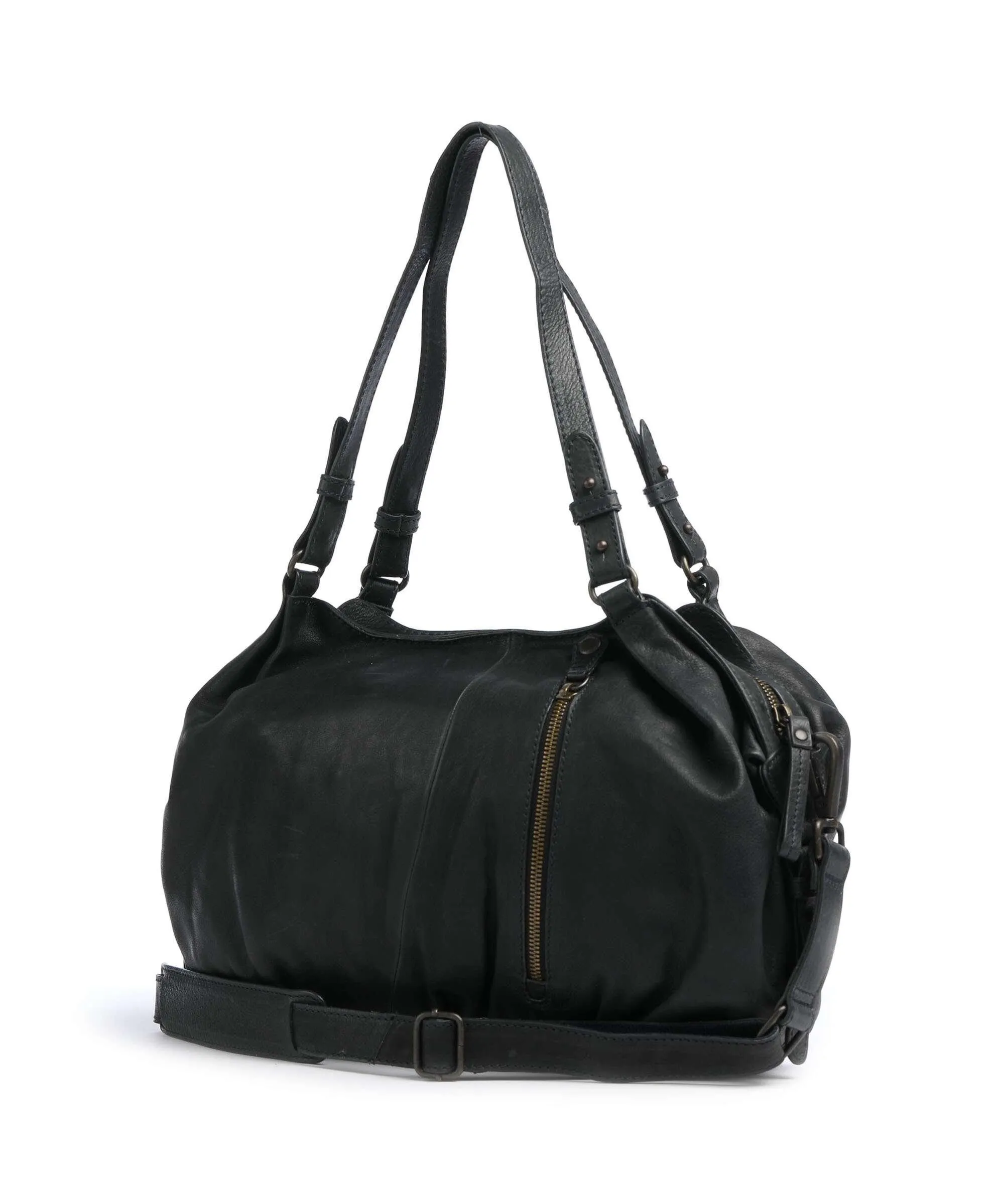  Aunts & Uncles Coffee Klatsch Phoebe Borsa a spalla pelle di vacchetta finemente grana verde scuro  
