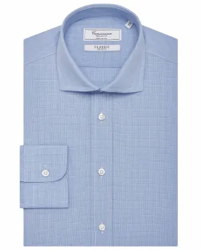 Camicia classic azzurra in microfantasia francese    
