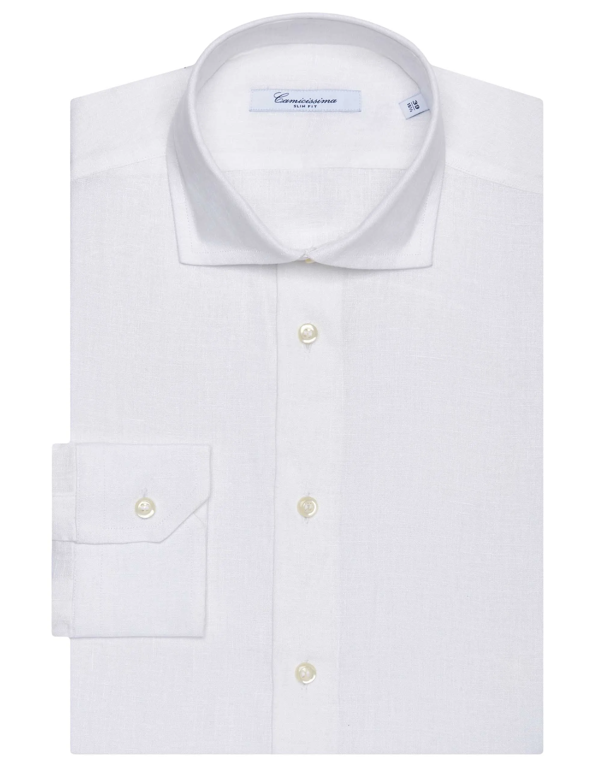 Camicia fancy in lino bianca francese    