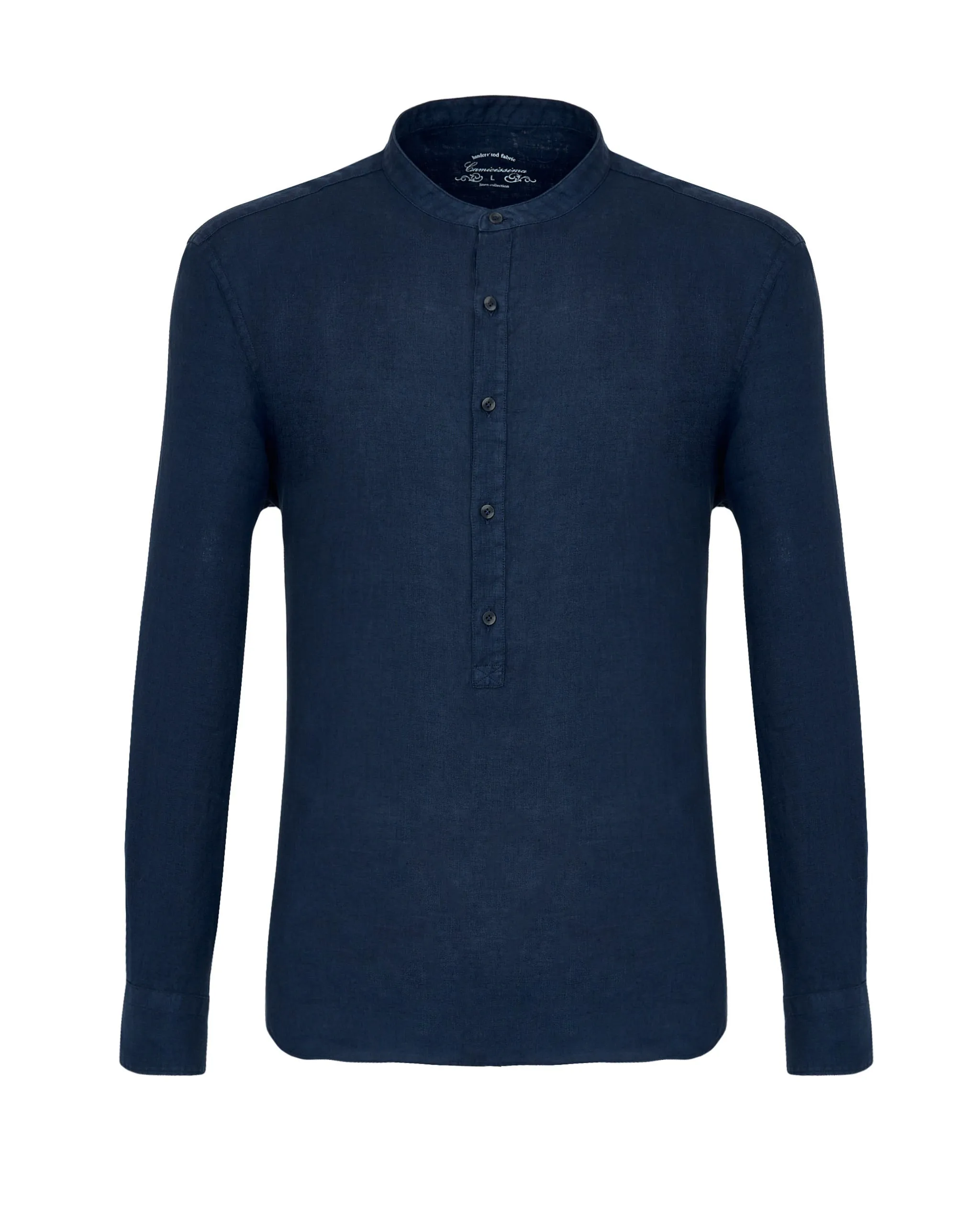 Camicia trendy blu navy in lino serafino    