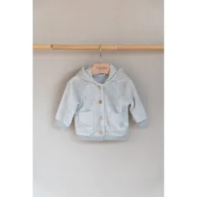 Cardigan con orecchie in velluto grigio ghiaccio Bamboom