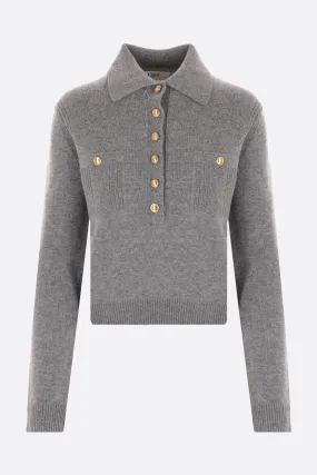  CHLOÉ pullover a polo in lana e cashmere 