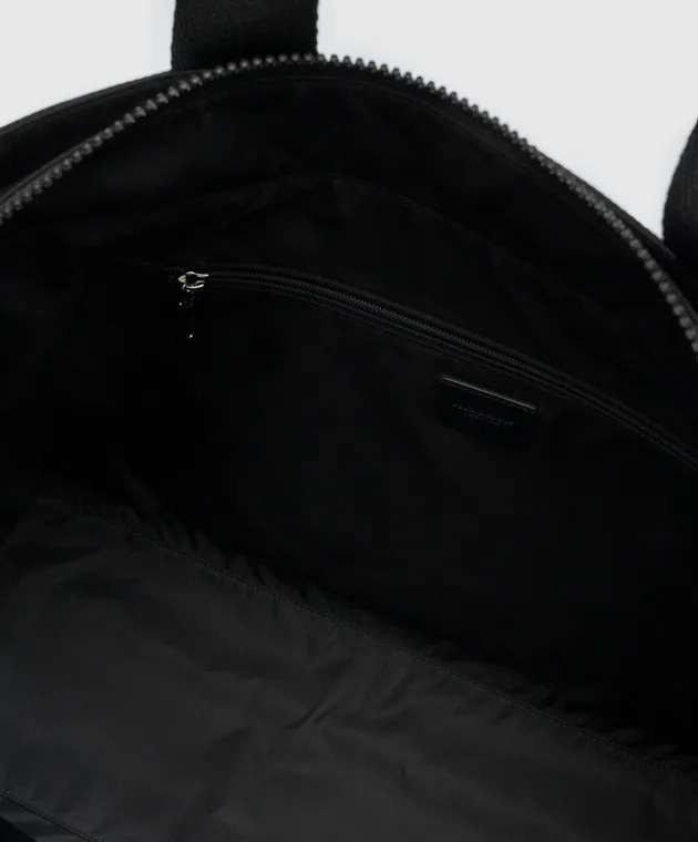 Dolce&Gabbana Borsa da viaggio nera con logo a contrasto BM2125AG182