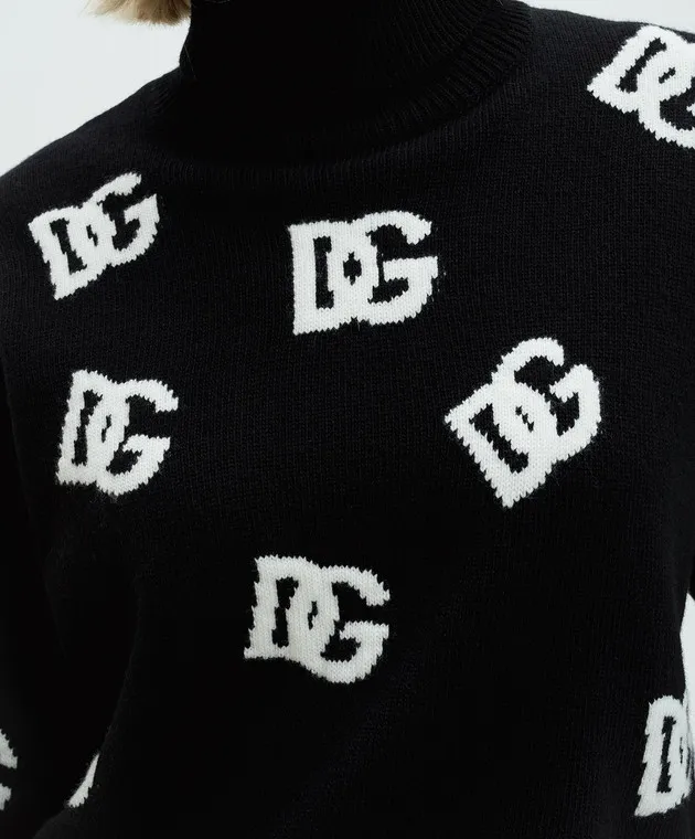 Dolce&Gabbana Maglione corto in lana DG nero FXW11TJCVYX