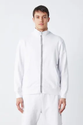 Felpa full zip in cotone uomo Bianco