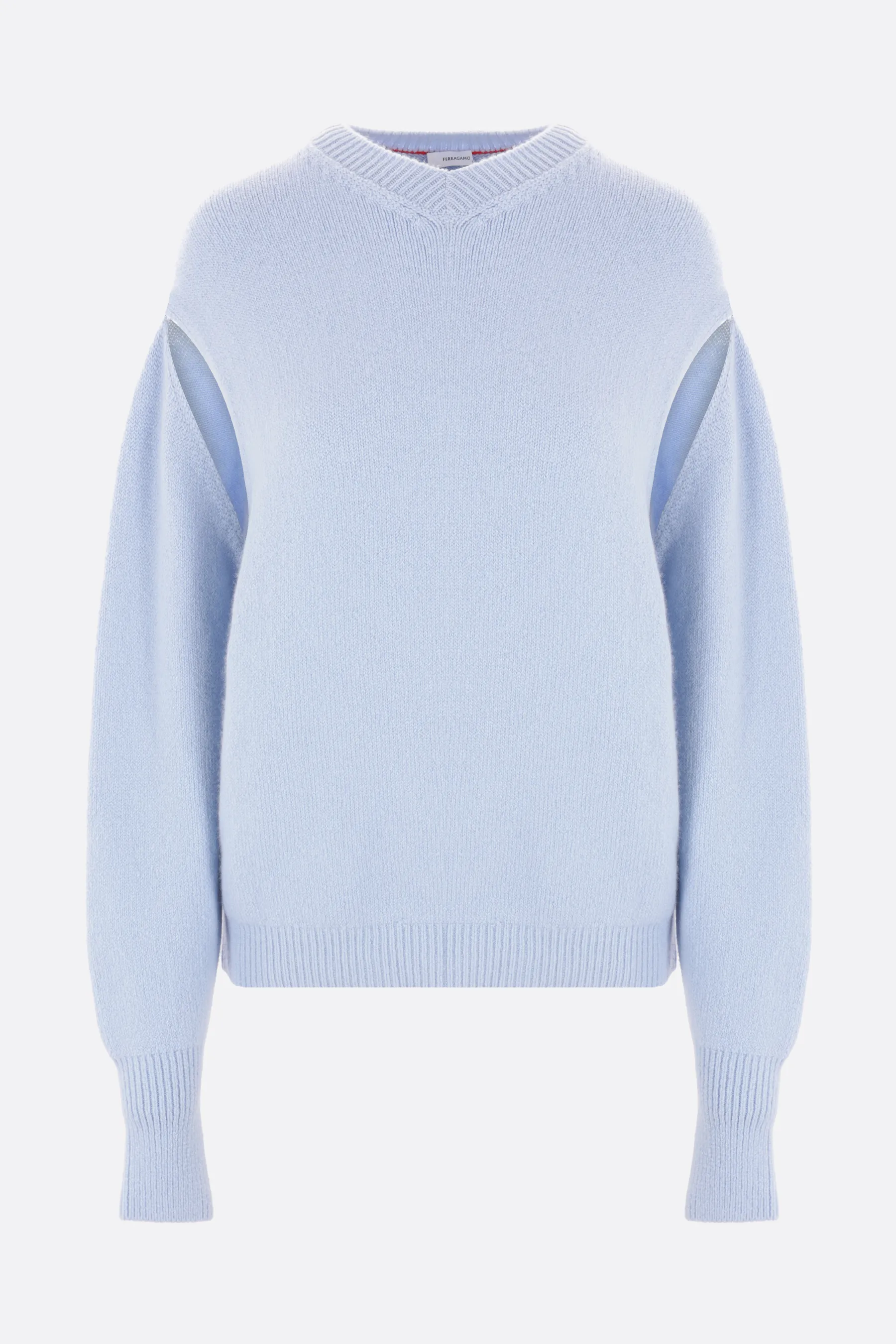  FERRAGAMO pullover in misto cashmere con mantellina 