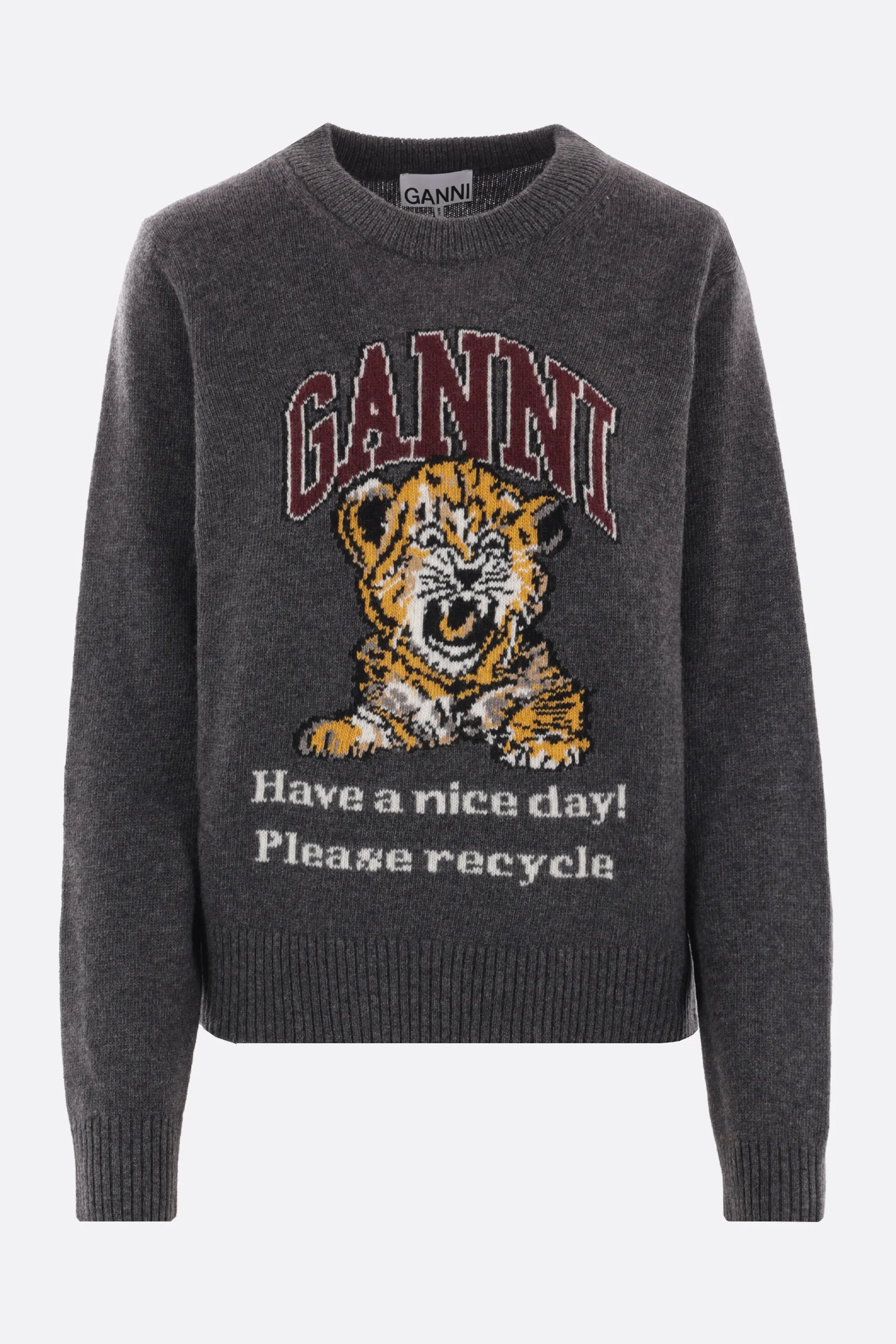  GANNI pullover Graphic Tiger in misto lana 