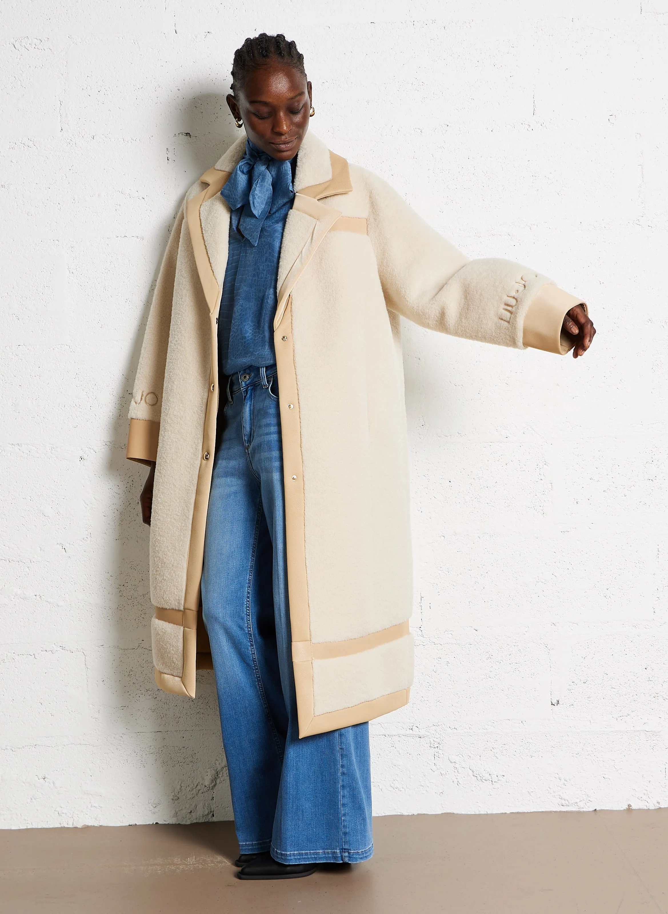  LIU JO   Cappotto taglio dritto collo tailleur | Beige