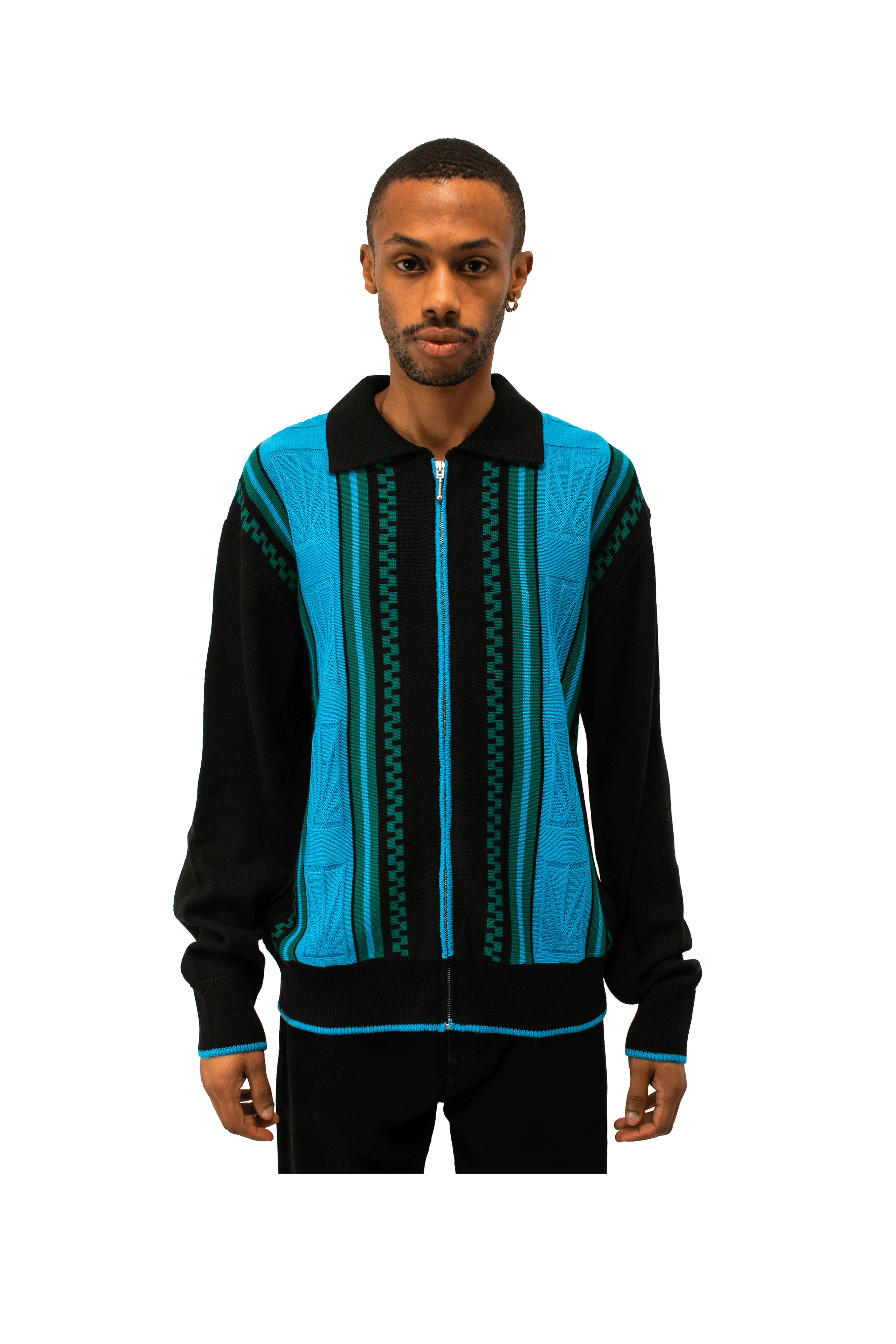 Logo Zip Cardigan Knit