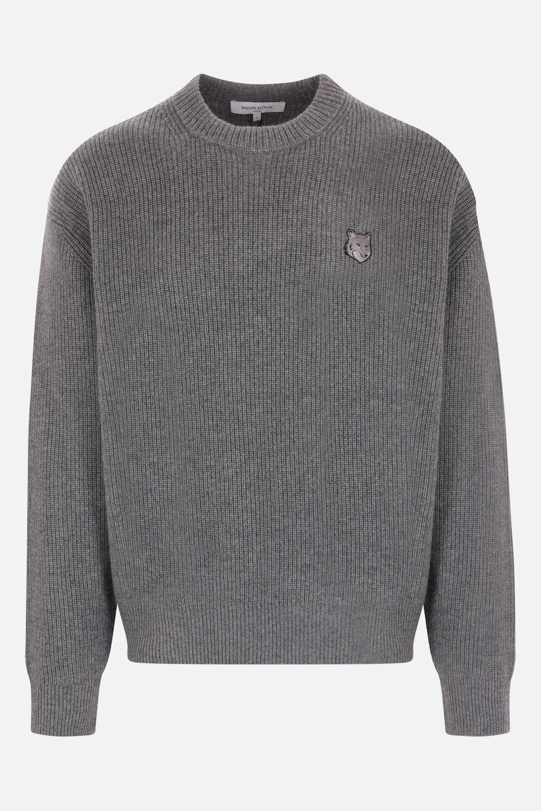  MAISON KITSUNÉ pullover in misto lana patch Bold Fox Head 