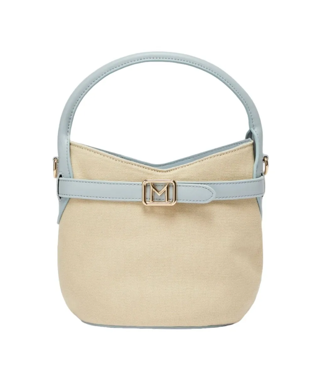 Marella Patrik borsa secchiello con tracolla, canvas azzurro