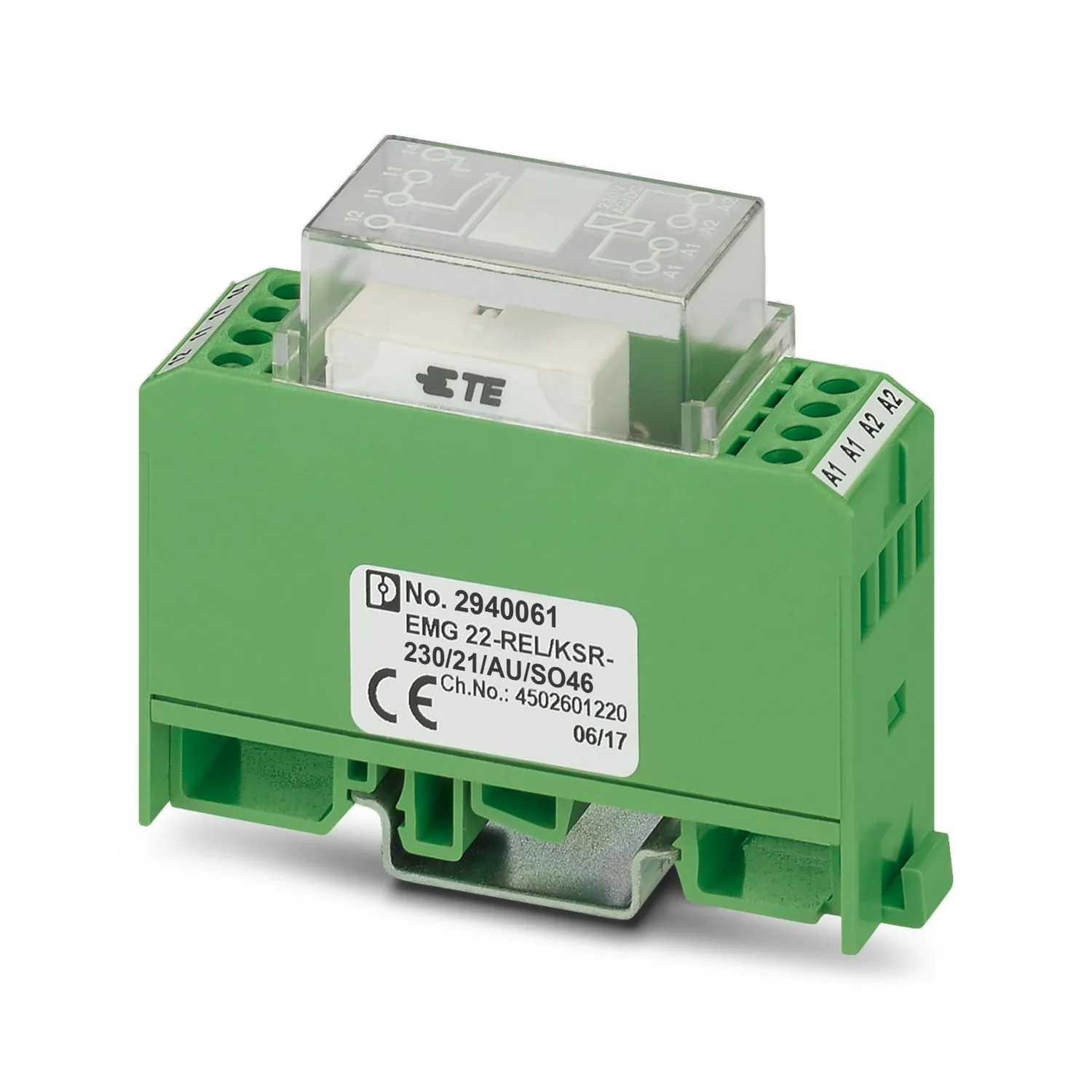 Modulo a relè Phoenix Contact serie EMG, bobina 230V, Guida DIN, contatti SPDT