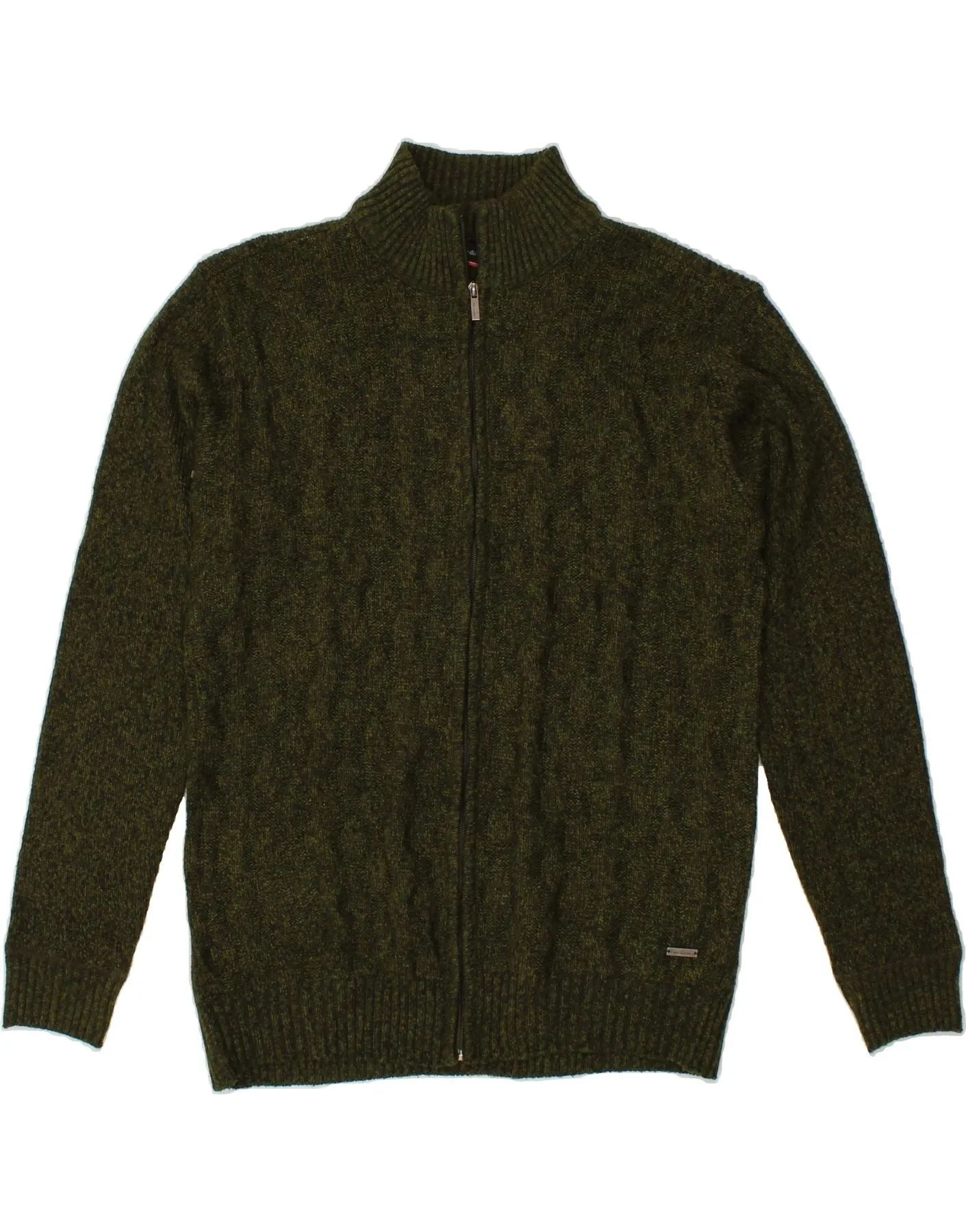 PIERRE CARDIN Mens Cardigan Sweater XL Green Polyester