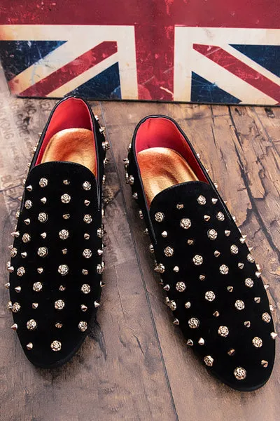 Scarpe casual in pelle da uomo con borchie