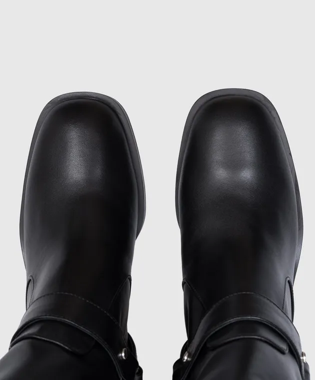 Stuart Weitzman Stivali JAX in pelle nera SI678