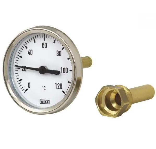 Termometro a quadrante WIKA, 0 → +120 °C, Ø quadrante 80mm, Quadrante
