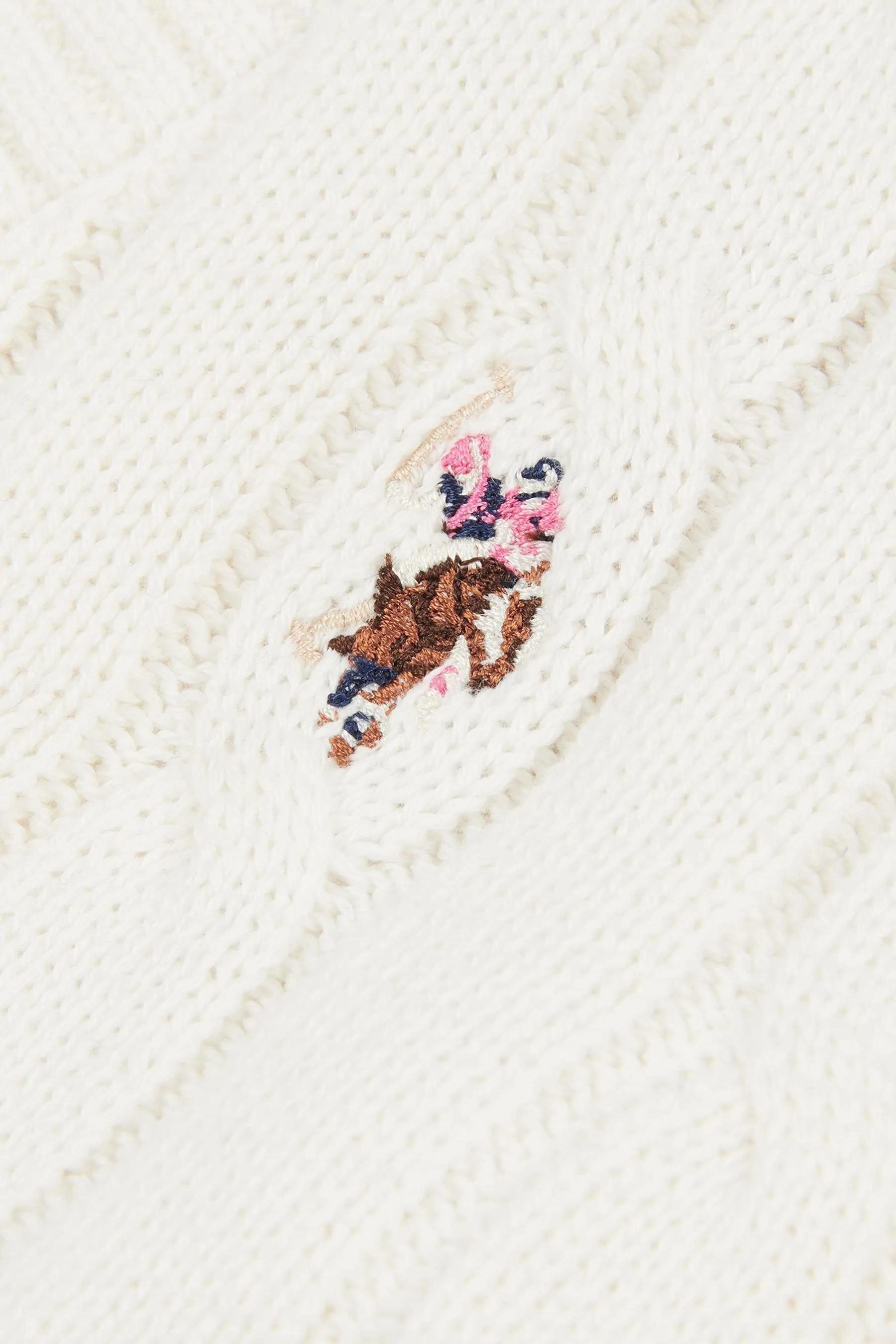 U.S. Polo Assn. Cable Knit Womens Cropped Cardigan    